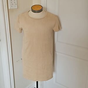 Forever 21 Women's Faux Suede T-shirt Mini  Dress Large Cream